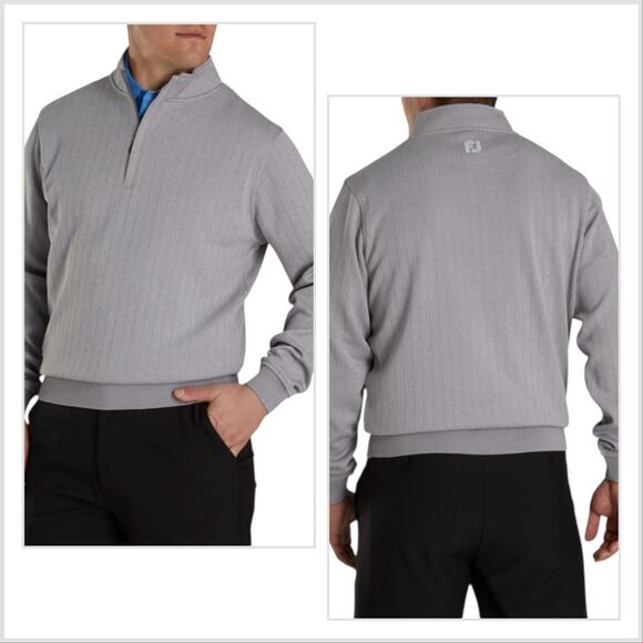 Footjoy Drop Needle HalfZip Gathered Waist Mens Golf Pullover Grey Size Medium - Picture 1 of 12